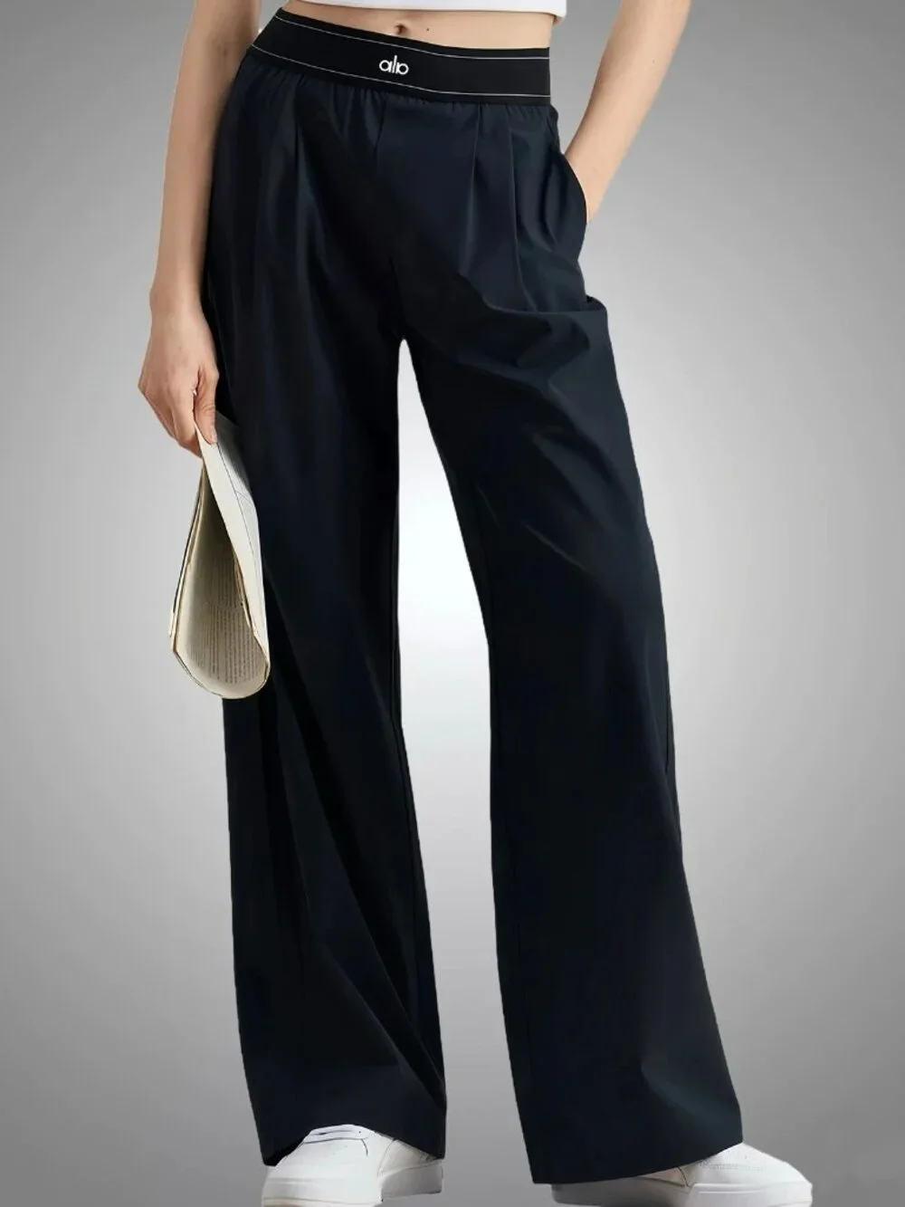 NWT 😘💛 ALO Yoga Women's Suit Up Trouser Classic Black,Straight legs,Casual
